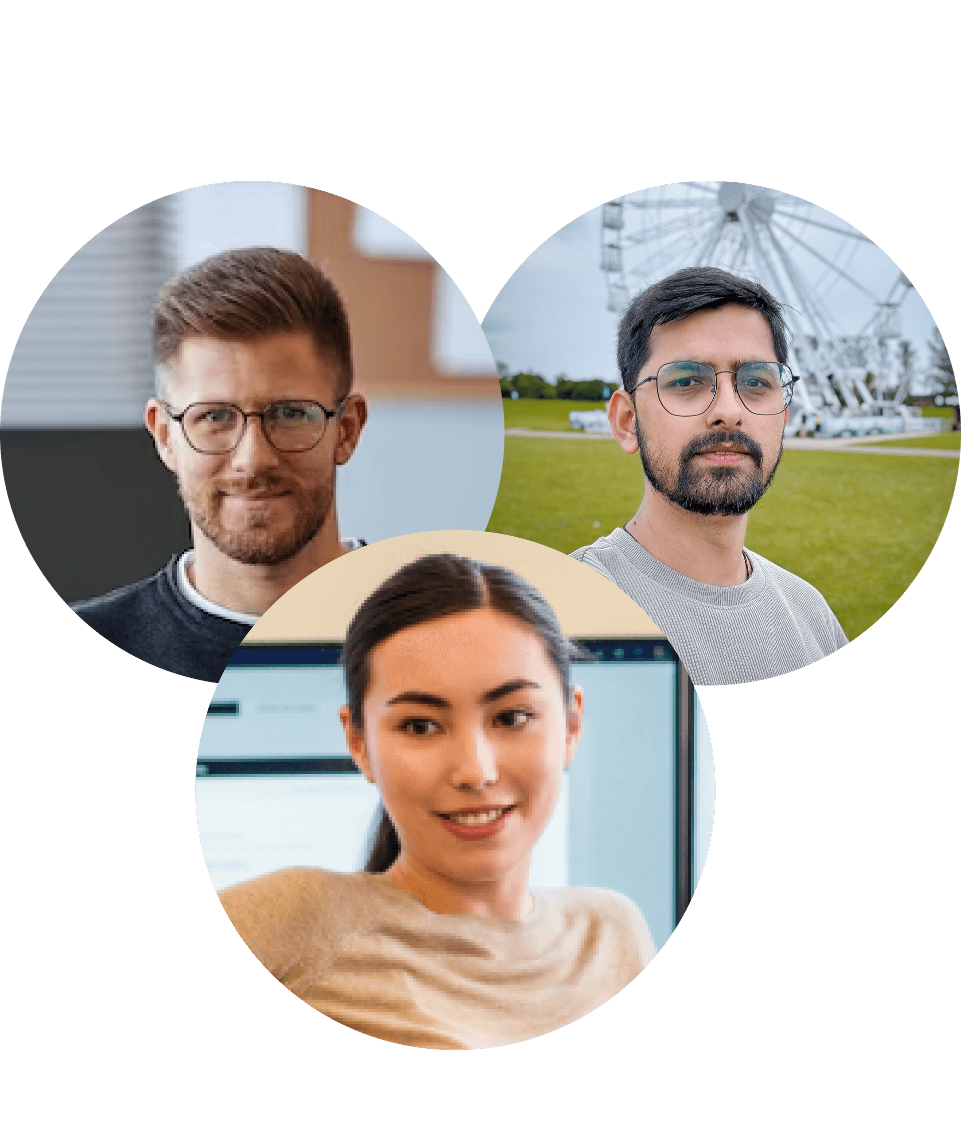 a group of people are shown in a green background